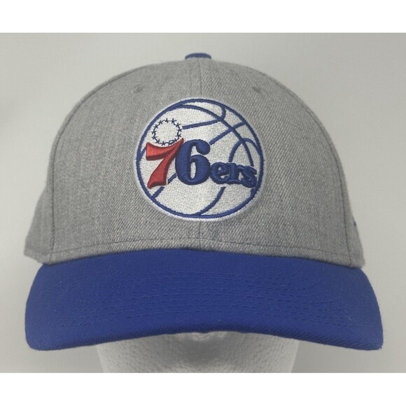 New Era Philadelphia 76ers 59Fifty Fitted Hat Men’s 7 1/2 Gray Blue NBA Bball - Picture 1 of 9